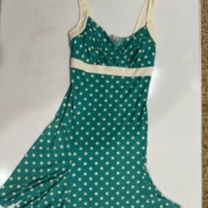 Trixxi Dress - Size L - Teal / White Polka Dots